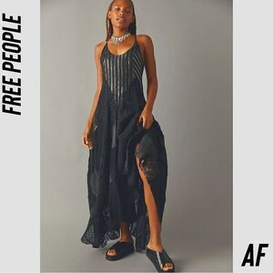 FREE PEOPLE ONE AURELLA MAXI DRESS IN BLACK NEW
